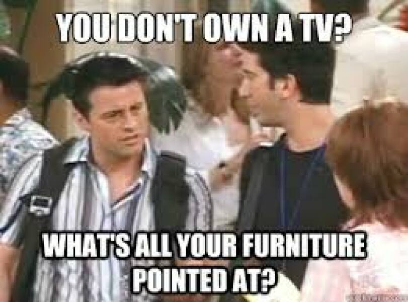 To ask if anyone dosent have a Television?