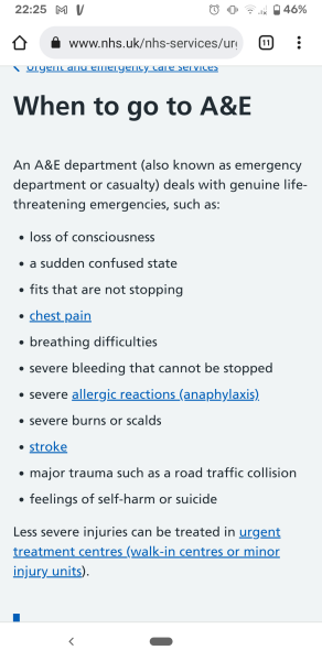 To be really sick of various posters advising others not to use A&E? 