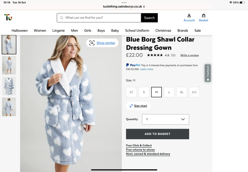 To treat myself to a new dressing gown or not?