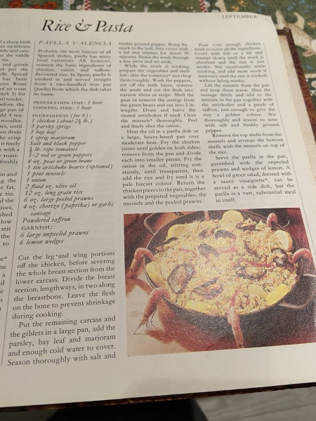 Does anyone own a Copy of The Readers Digest Cookery Year?  Paella Recipe Needed.