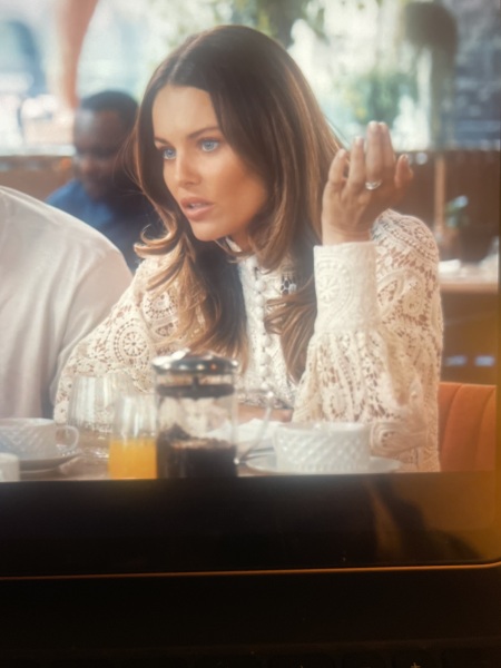 Made in Chelsea: Emily’s lace dress tonight