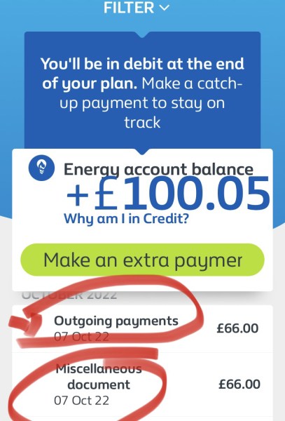British Gas payment for heating costs