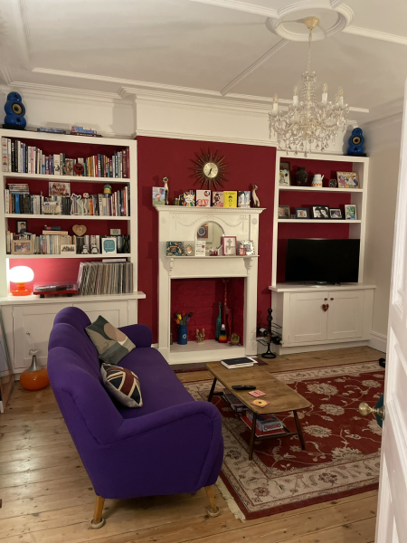 Living room bookshelves