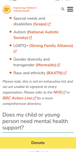 Organisations that are still signposting kids to Mermaids