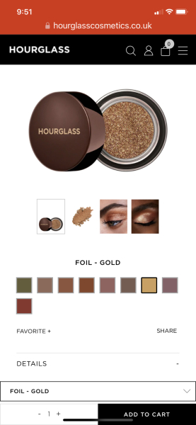 Hourglass scattered light eyeshadow