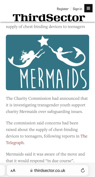 Mermaids being investigated by the charity commission