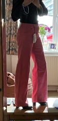 Bubblegum pink wide leg trousers???