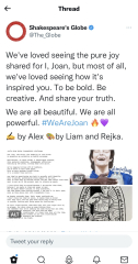 The Globe Theatre share and praises poem about 'Terfs'