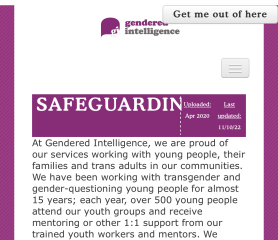 Organisations that are still signposting kids to Mermaids