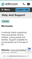 Organisations that are still signposting kids to Mermaids