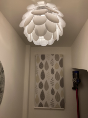 Struggling to decorate small (but high ceilinged) toilet room