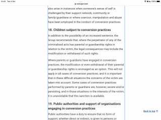 Conversion Therapy Bill (Scotland): “Expert” Panel Report to ScotGov