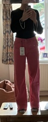 Bubblegum pink wide leg trousers???