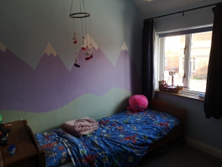 Stair bulkhead in kids room