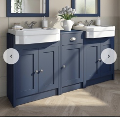 Bathroom vanity unit with double sinks