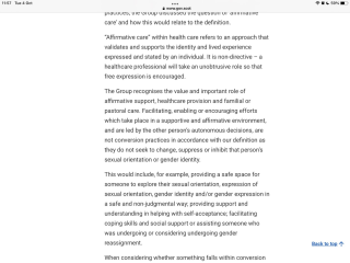 Conversion Therapy Bill (Scotland): “Expert” Panel Report to ScotGov