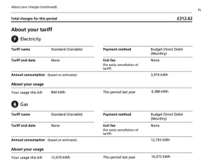 Gas/electricity bill help please
