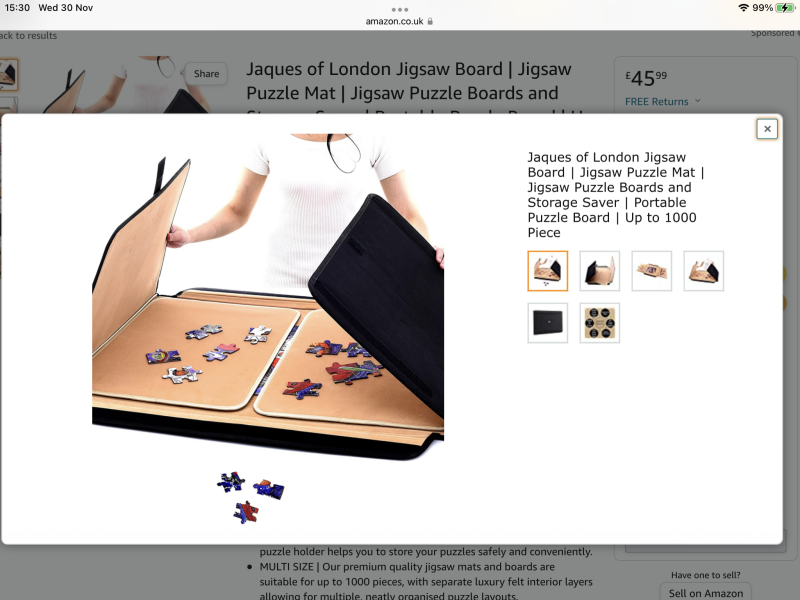 Puzzle boards for jigsaws.