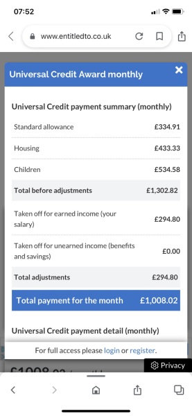 Entitled to calculation