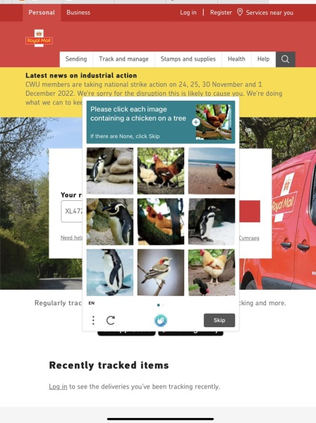 To think I should be able to track a parcel without finding chickens on beaches