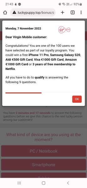 Pop up iPhone winner