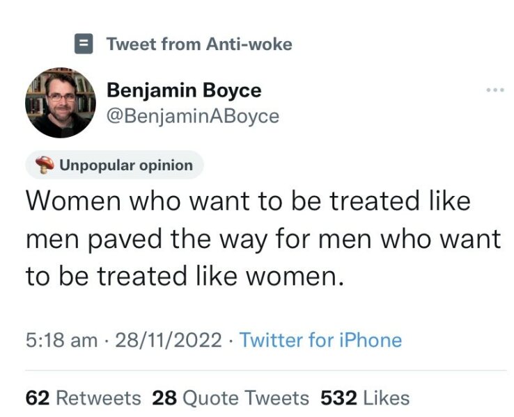 Ah, so Benjamin Boyce is just an old school MRA