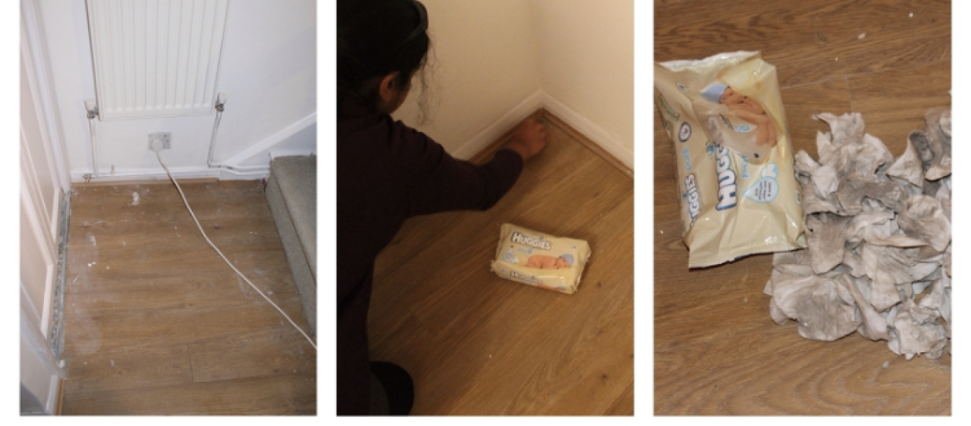 How to clean (dried) paint splatters on floor?