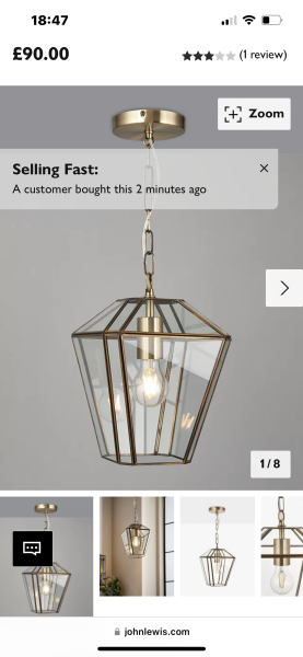 Shopping challenge! Has anyone seen a brass lantern style bathroom light?