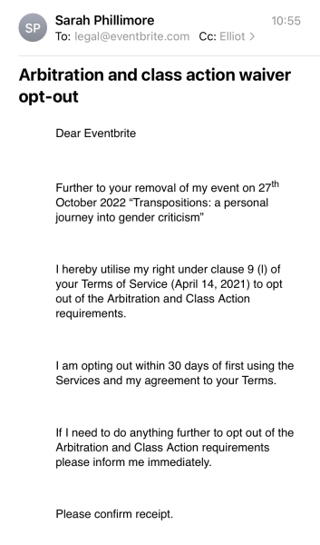 Legal action against Eventbrite for unlawful discrimination 