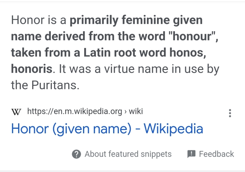 Help!! Please!!  A girls name to go with Honour? (sisters)
