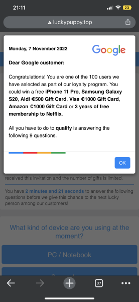 Keep getting sent to a different website 