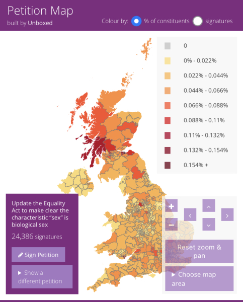 Petition: Update the Equality Act to make clear the characteristic “sex” is biological sex