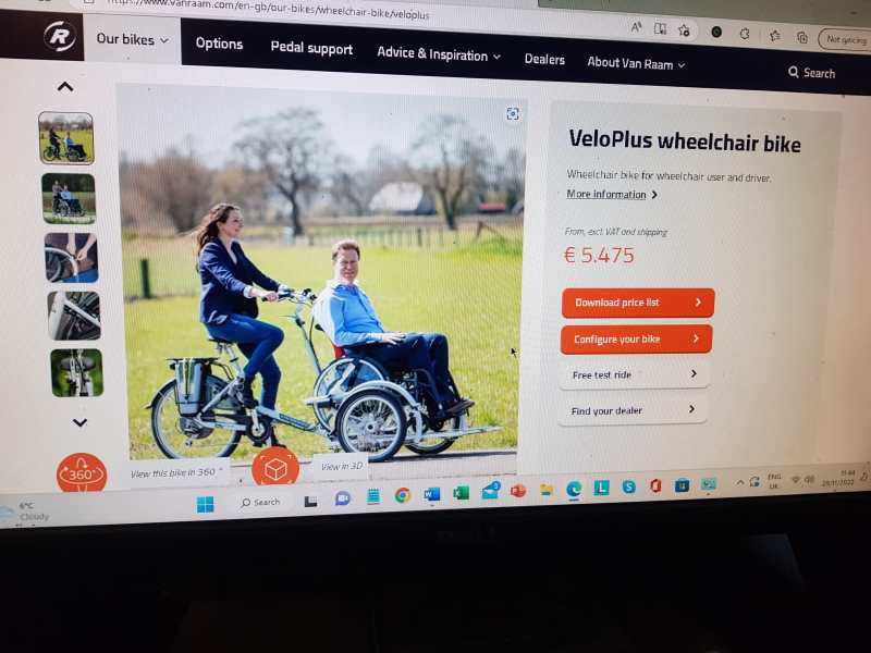 Bicycle trailer for disabled DS
