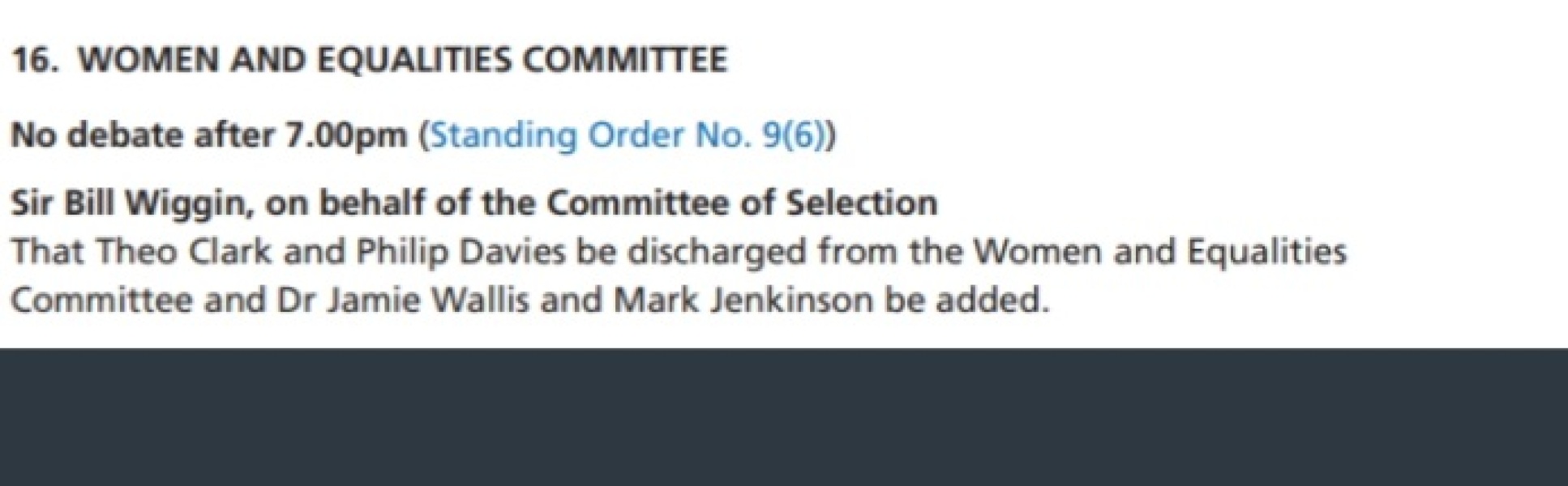 Jamie Wallis and the Women and Equalities Committee