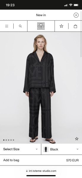 Toteme dupe - pyjama party wear