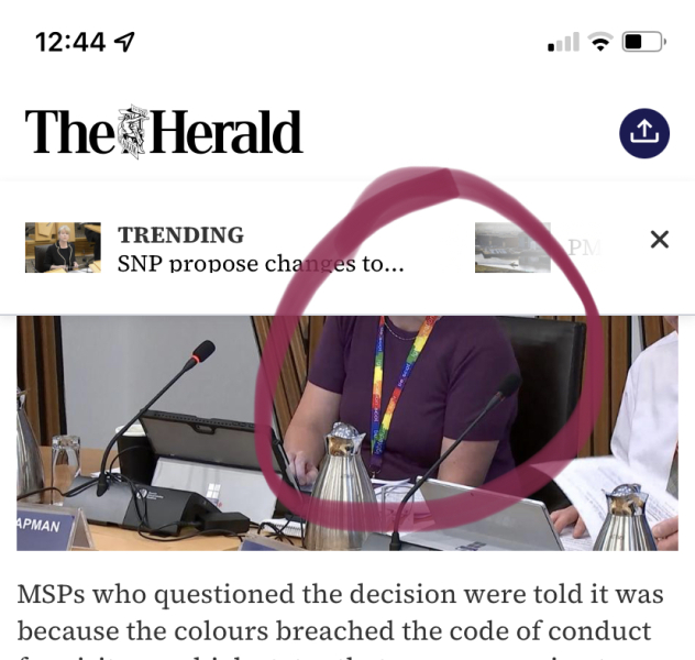 Scottish Government don't allow suffragette colours at Stage 2 GRA meeting