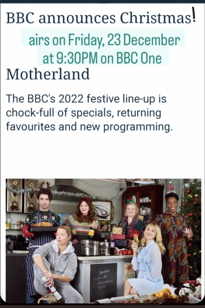 New Motherland Christmas special on the 23rd December @ 9:30!🌲