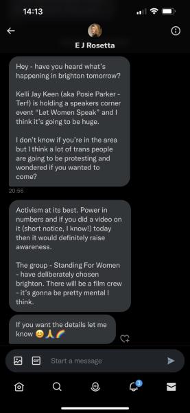 Here we go again! Brighton Police want to interview KJK about a hate crime.