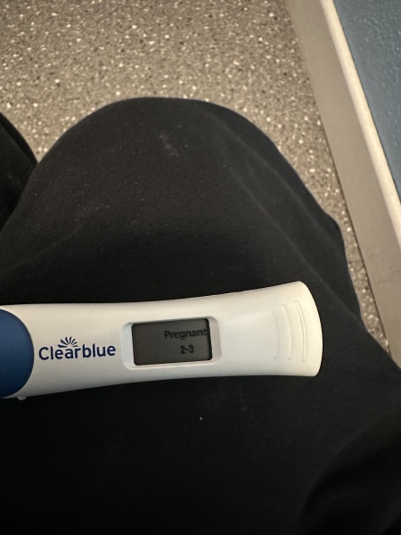 Clear weekly indicator pregnancy test says 2-3 weeks. Confused
