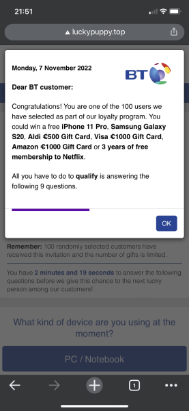 Pop up iPhone winner