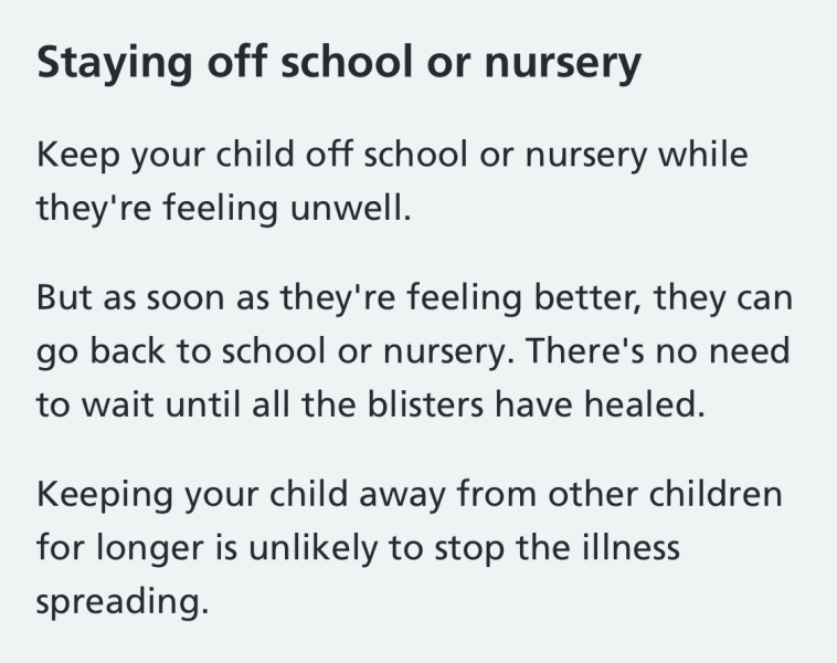 DD being sent home from nursery 