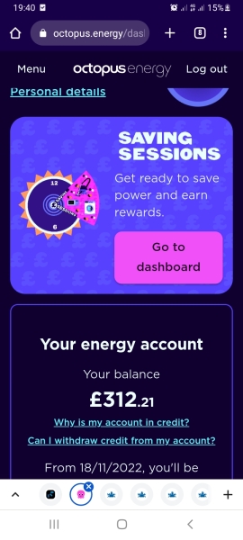 How much credit on energy account is normal?