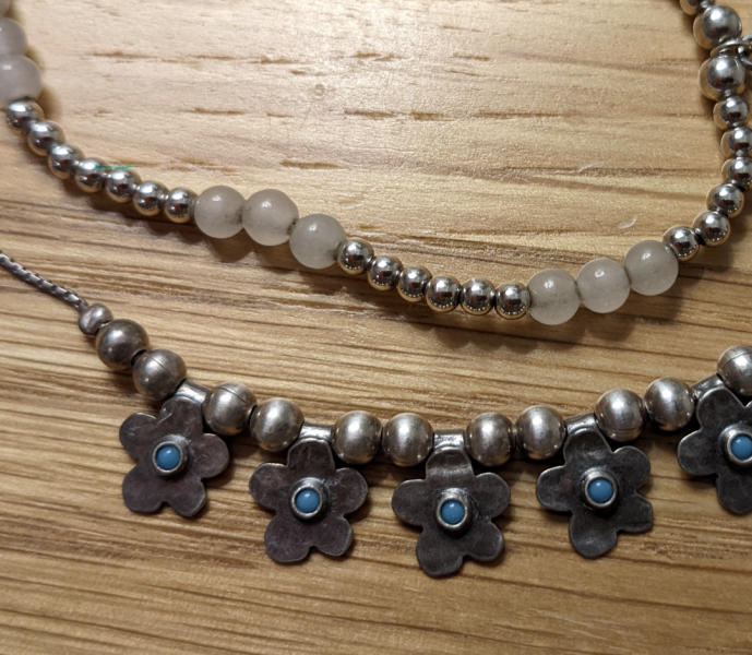 Maintaining "oxidised" silver jewellery