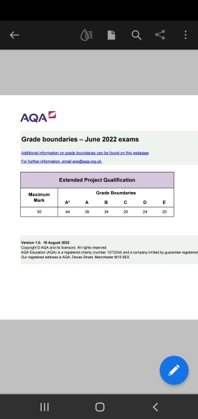 EPQ moderated result