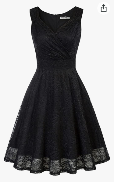 Cover up for arms in this lace dress 