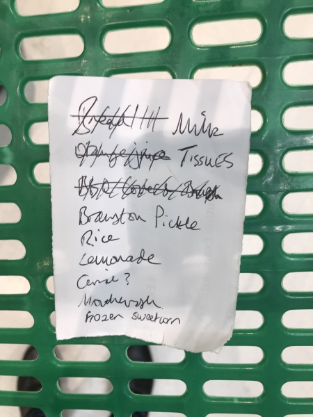A shopping list from New Zealand