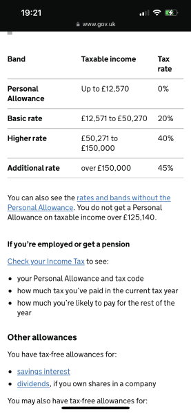 Tax bands