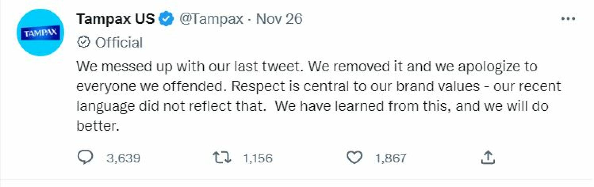 Tampax’s Tweet