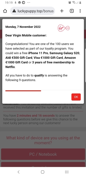 Pop up iPhone winner