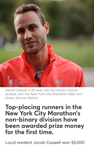 Great article about non binary category at the NY marathon by British Olympian Mara Yamauchi